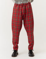 Fully Lined Sarouel Drawcord Pants french deadstock plaid