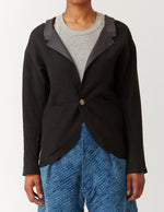 TAPED SIDE STANDING COLLAR SINGLE 1BUTTON JACKET balck