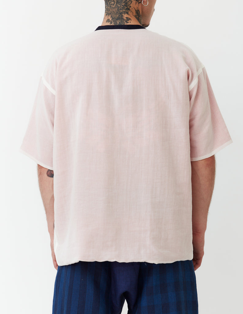NOBNAGA T-Shirt ～white/red～ – Paris Woven Reversible Fabric