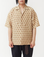 Open Collar Short-Sleeve Shirt ～light brown motif～