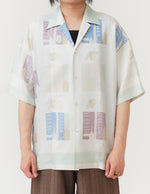 Open Collar Short-Sleeve Shirt ～pastel multicolor motif～